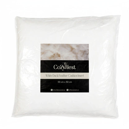 White Duck Feather Cushion Insert | 50cm x 50cm